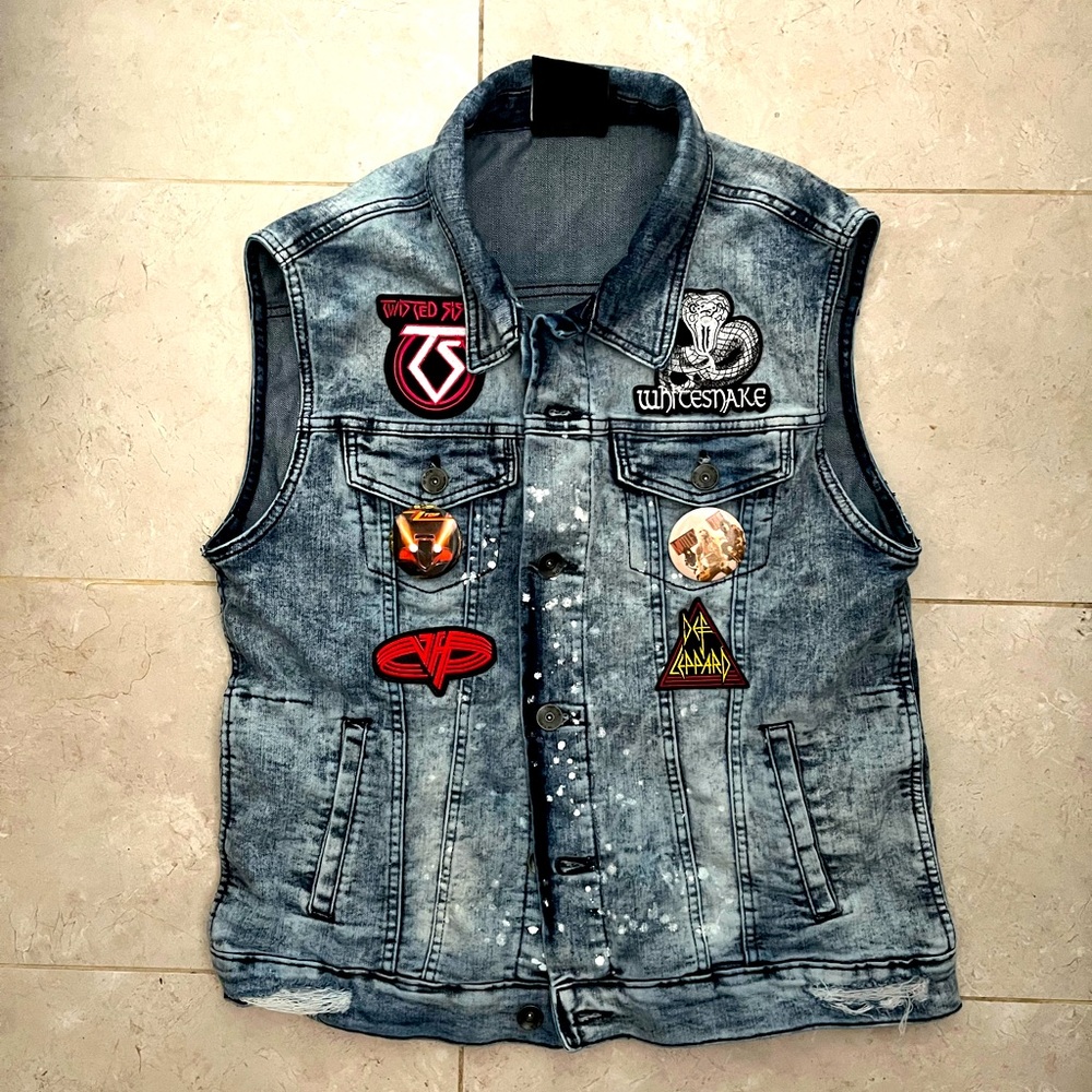 DIY 80s Hair Metal Denim Vest